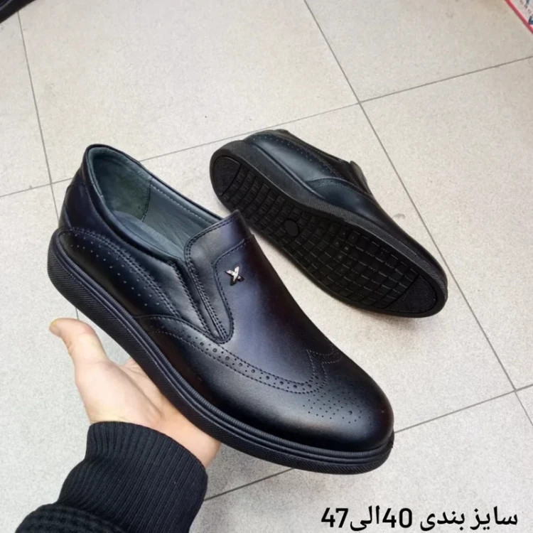 کفش مردانه تمام چرم مدل هشترک ایتالیایی